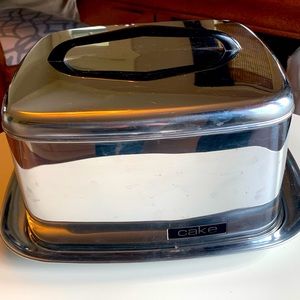 Vintage MCM Lincoln Beauty Ware Covered Cake Carrier W/ Locking Lid